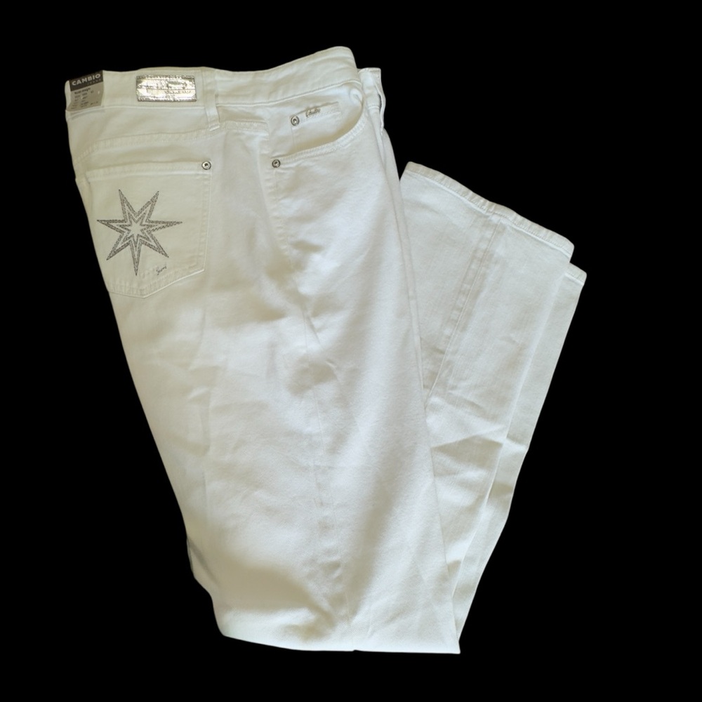 Cambio Vintage Limited Edition Norah High Rise straight White‎ Jeans  NWT Sz 14